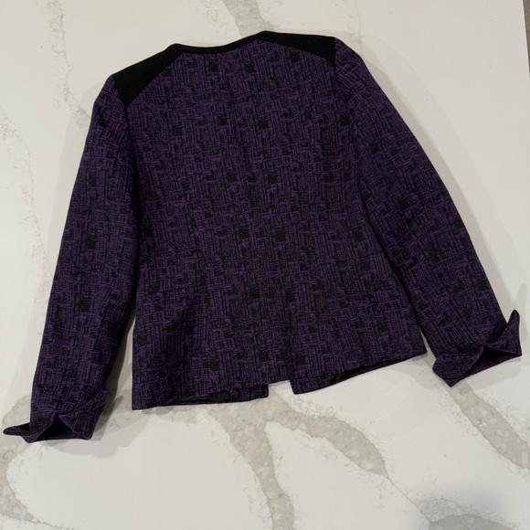 Mary Kay by Twinhill Consultant Hook & Eye Blazer Jacket Women’s 4T Purple/Black - Picture 8 of 8